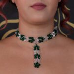 ETC0046 - Yeşil Beyaz Choker Model Takı Seti